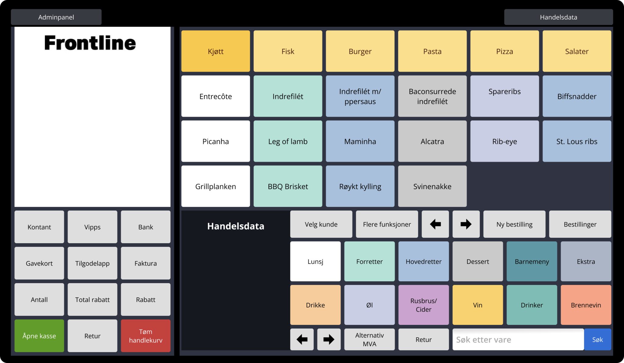 Restaurant kassesystem - illustrasjon